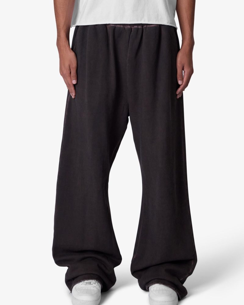 Acid Wash Sweatpants - Brown