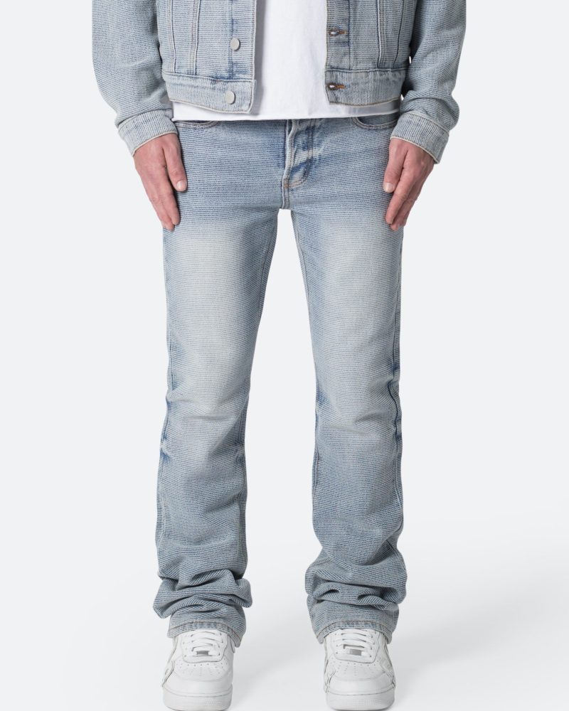 B575 Western Crosshatch Flare Denim - Blue