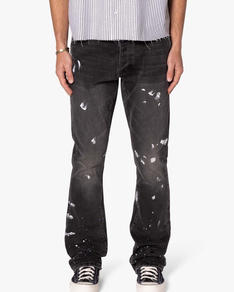 B679 Worn In Painted Pants - Washed Black