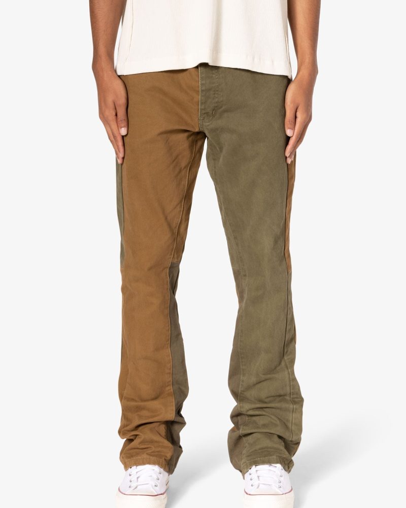 B680 Flare Color Block Denim - Olive