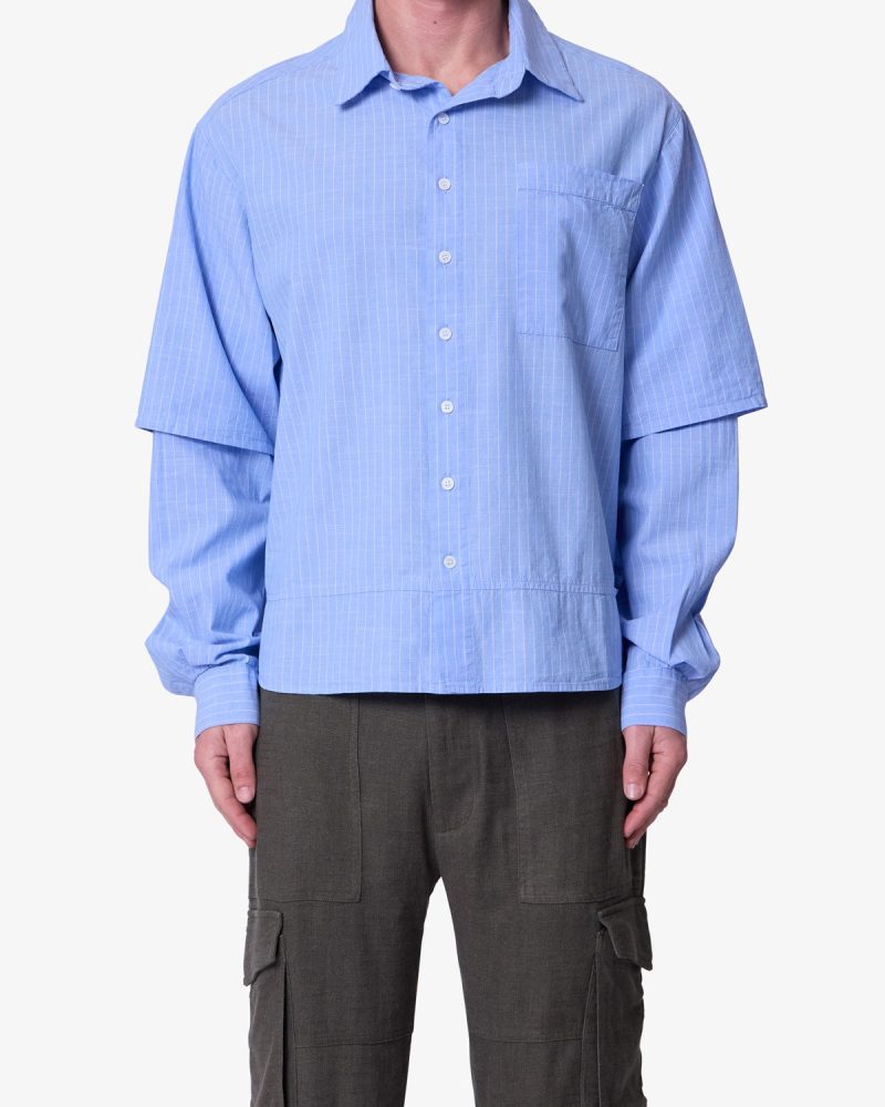 Chambray Double Layer Shirt - Blue