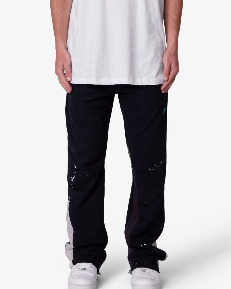 Contrast Bootcut Sweatpants - Black
