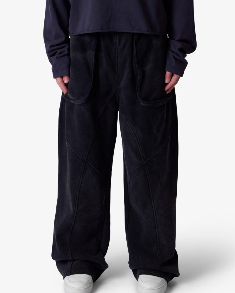 Cross Seamed Sweatpants - Washed Black