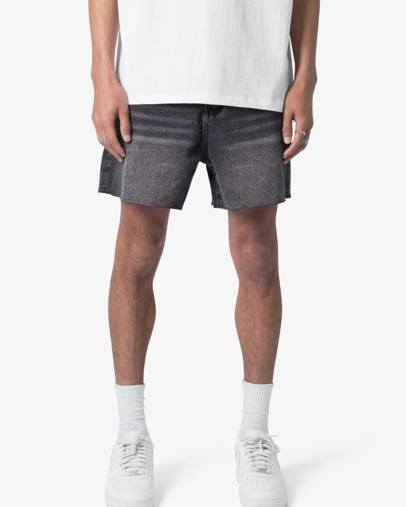 Cut Off Denim Shorts - Black