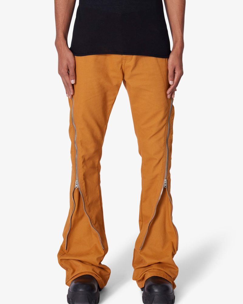 D519 Zipper Flare Denim - Orange