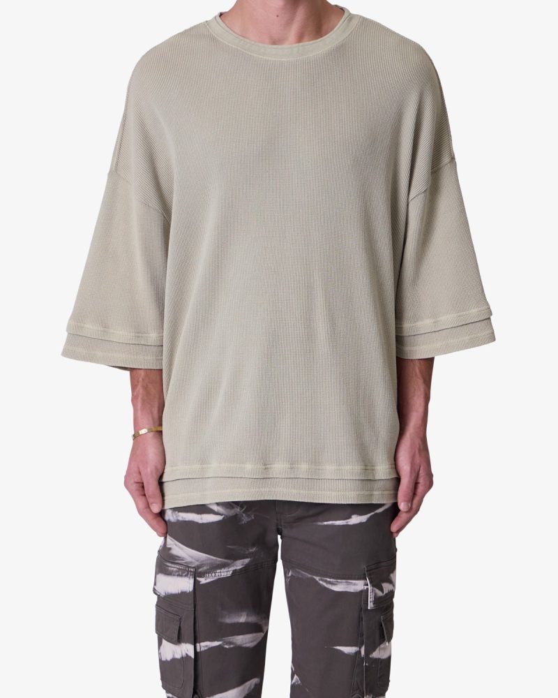 Double Layer Acid Washed Tee - Earth