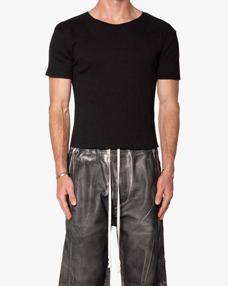 Fitted Ribbed Tee - Black