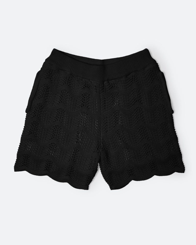 Knitted Wave Shorts - Black