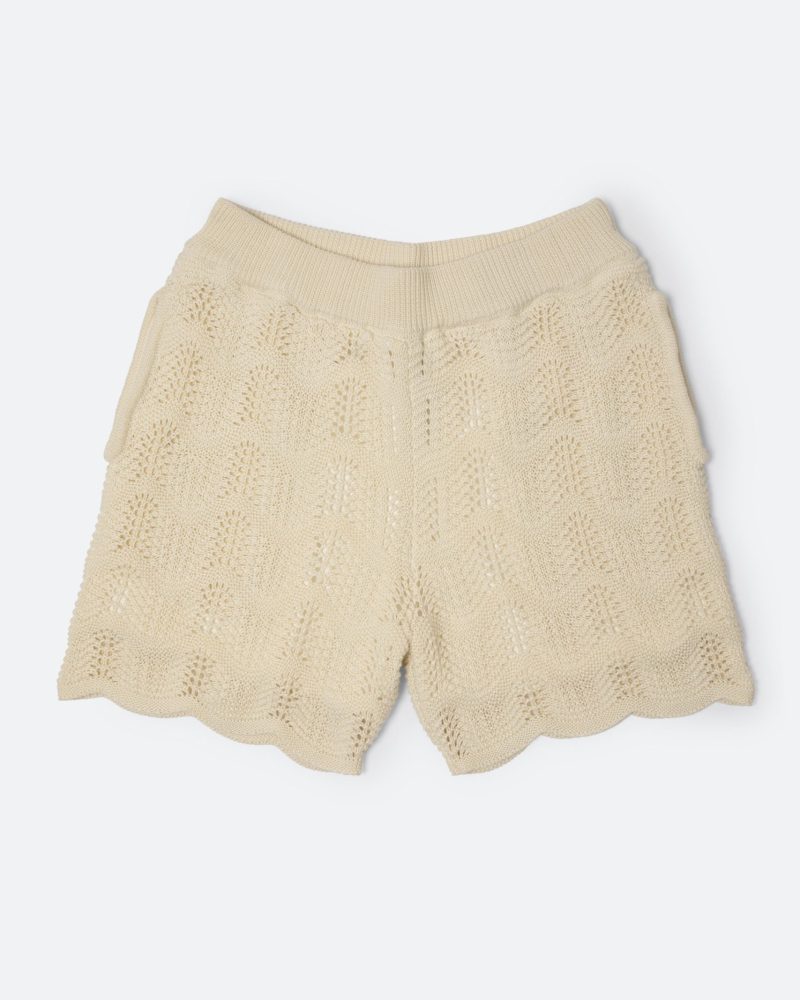 Knitted Wave Shorts - Cream