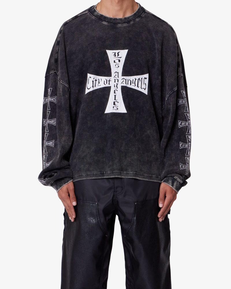 Washed LA Thermal Shirt - Washed Black