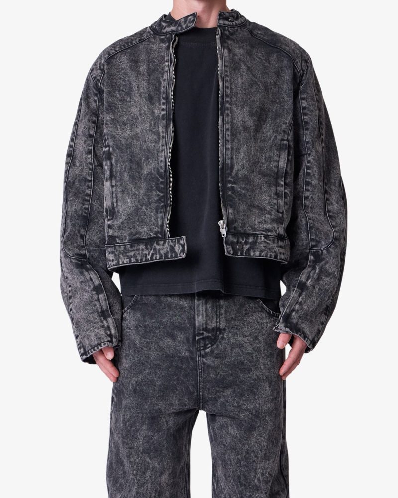Moto Denim Jacket - Vintage Black