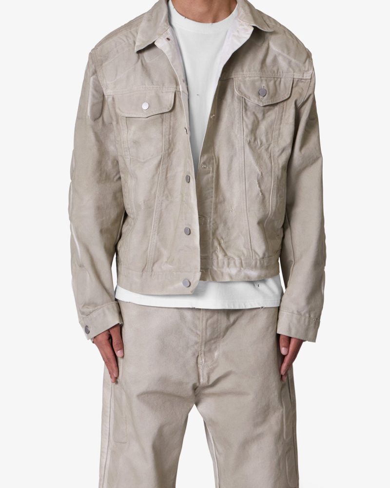 Moto Trucker Jacket - Off White