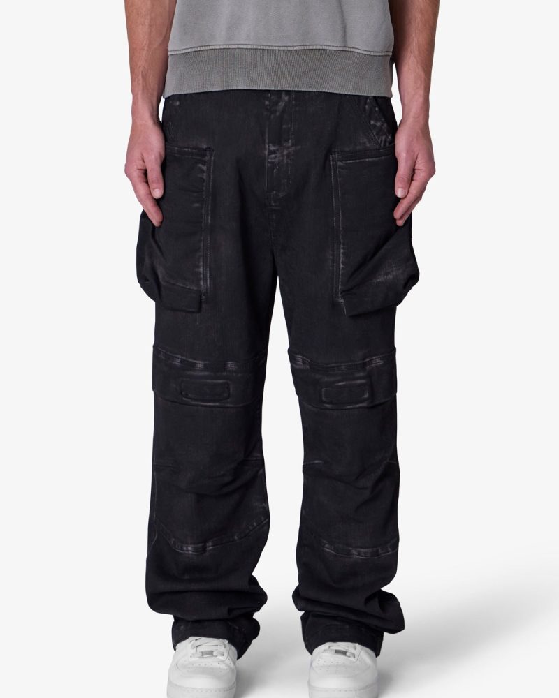 Oil Stretch Cargo Pants - Brown