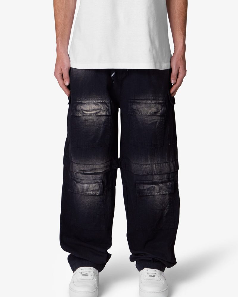 Oversized Cargo Pants - Washed Black
