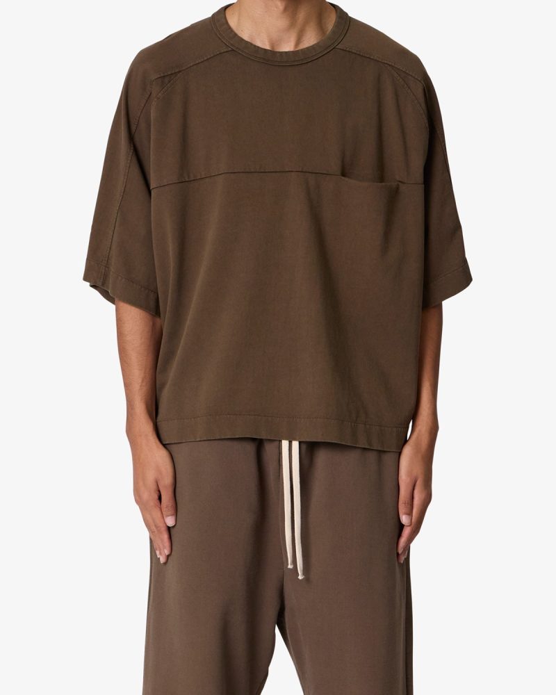 Paneled Hidden Pocket Tee - Olive