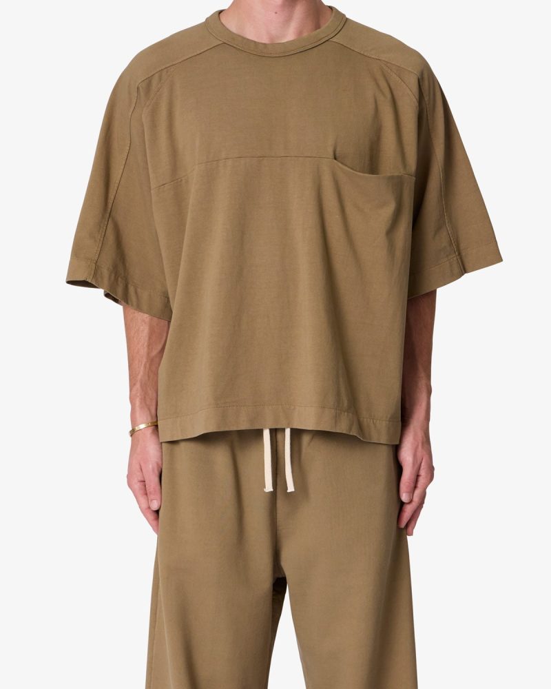 Paneled Hidden Pocket Tee - Washed Earth