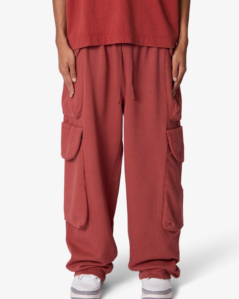 Side Cargo Pocket Sweatpants - Rust