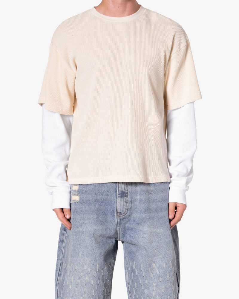Sprayed Thermal L/S Tee - Cream