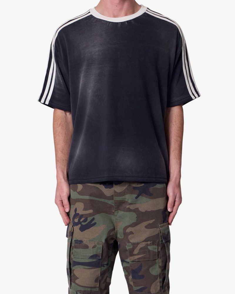 Striped Soccer Tee - Black