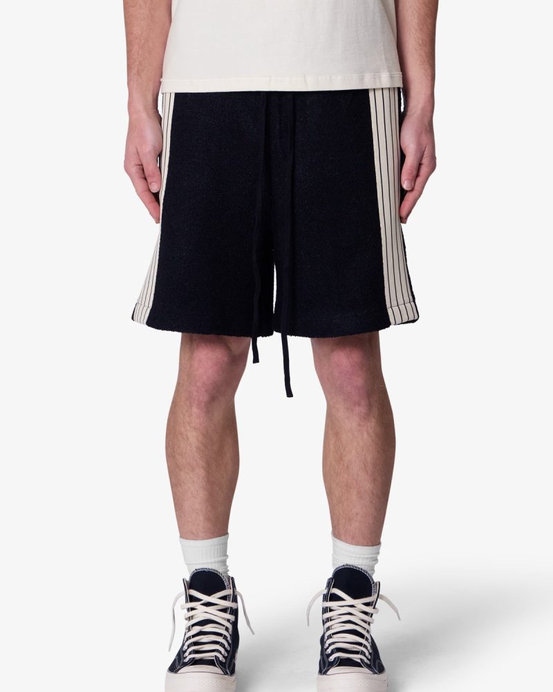 Tricot Striped Sweatshorts - Black