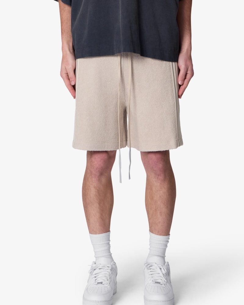 Tricot Striped Sweatshorts - Tan