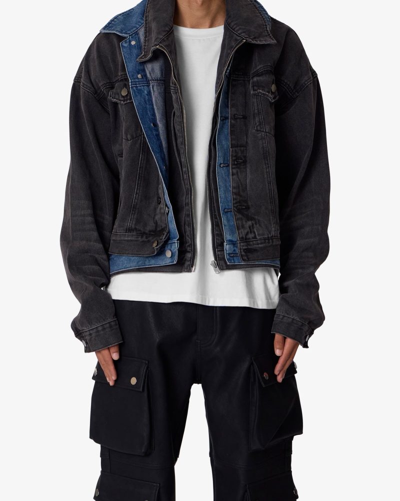 Triple Threat Trucker Jacket - Black/Blue