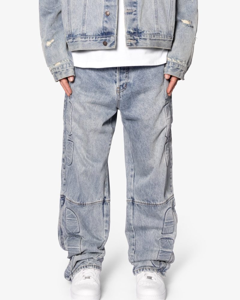 Ultra Baggy Moto Denim - Blue