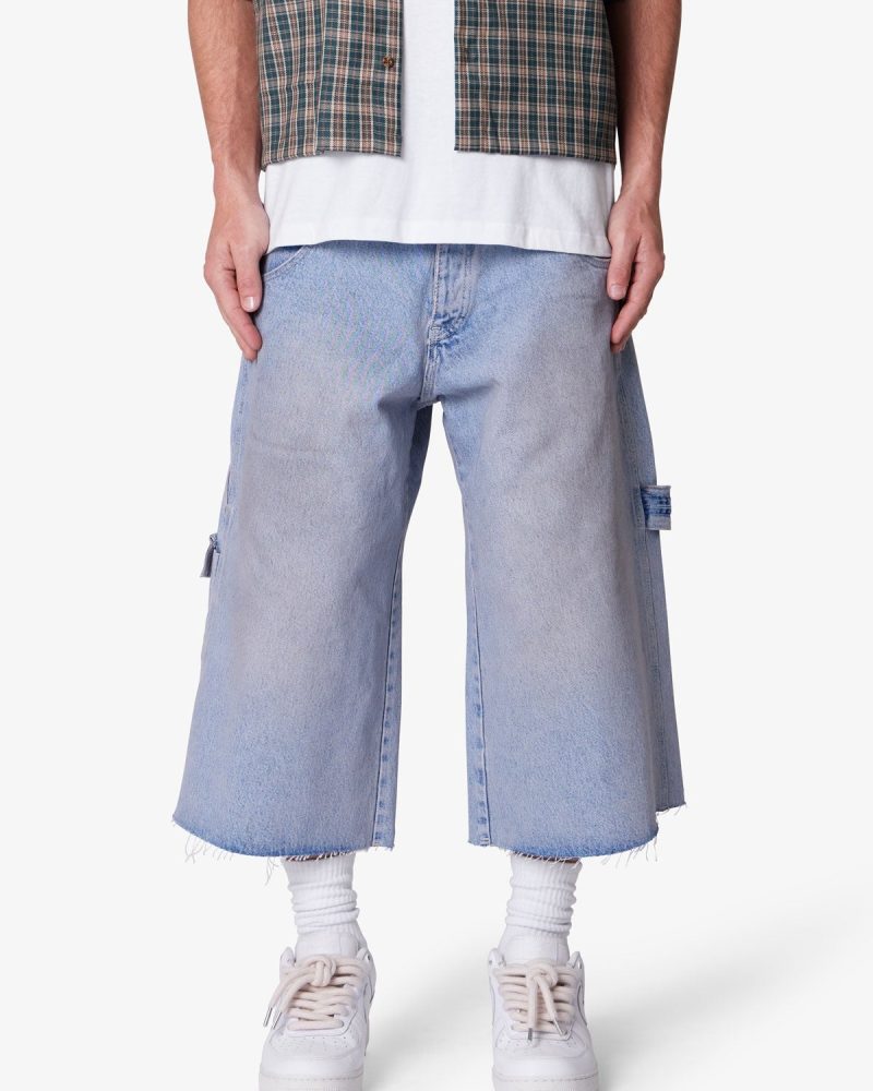 Ultra Baggy Tool Denim Shorts - Light Blue