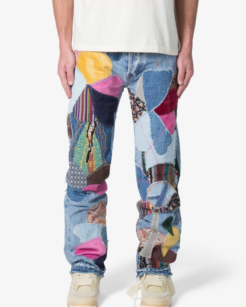 V647 Baggy Patchwork Denim - Blue/Multi