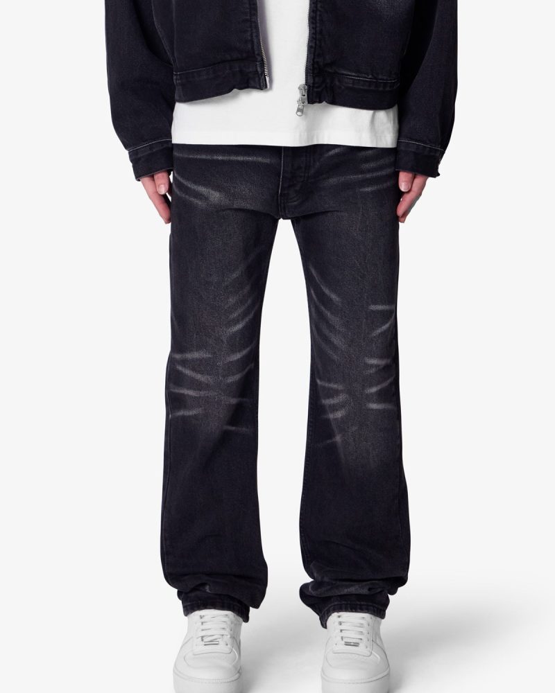 V724 Baggy Chore Denim - Washed Black