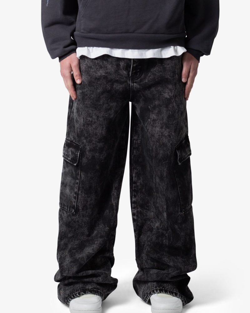 Void Baggy Cargo Denim - Washed Black