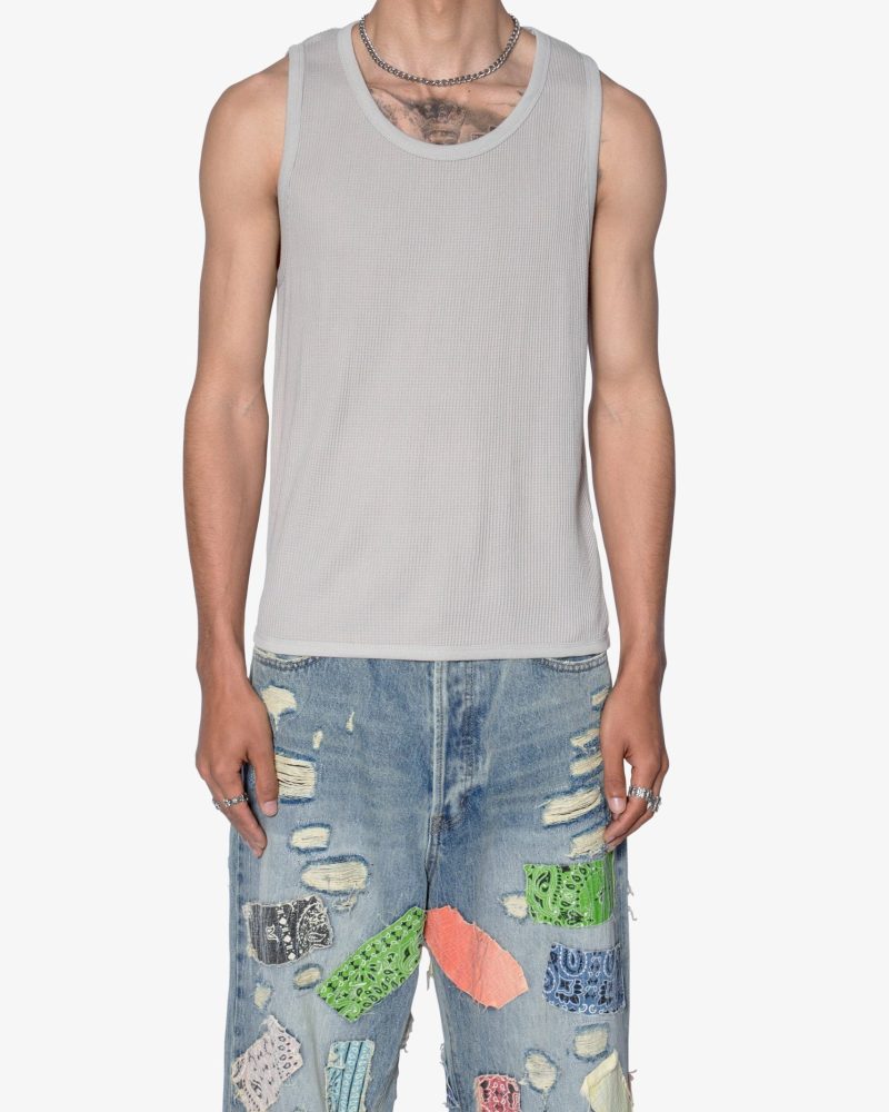 Waffle Knit Tank - Grey