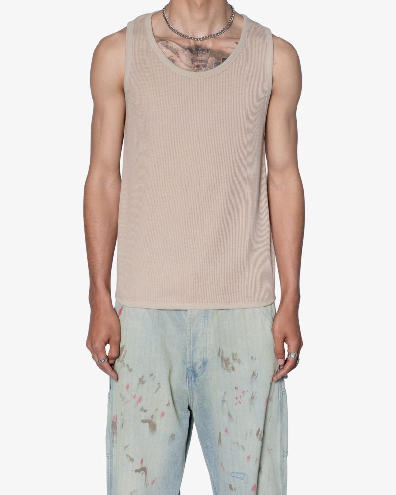 Waffle Knit Tank - Khaki