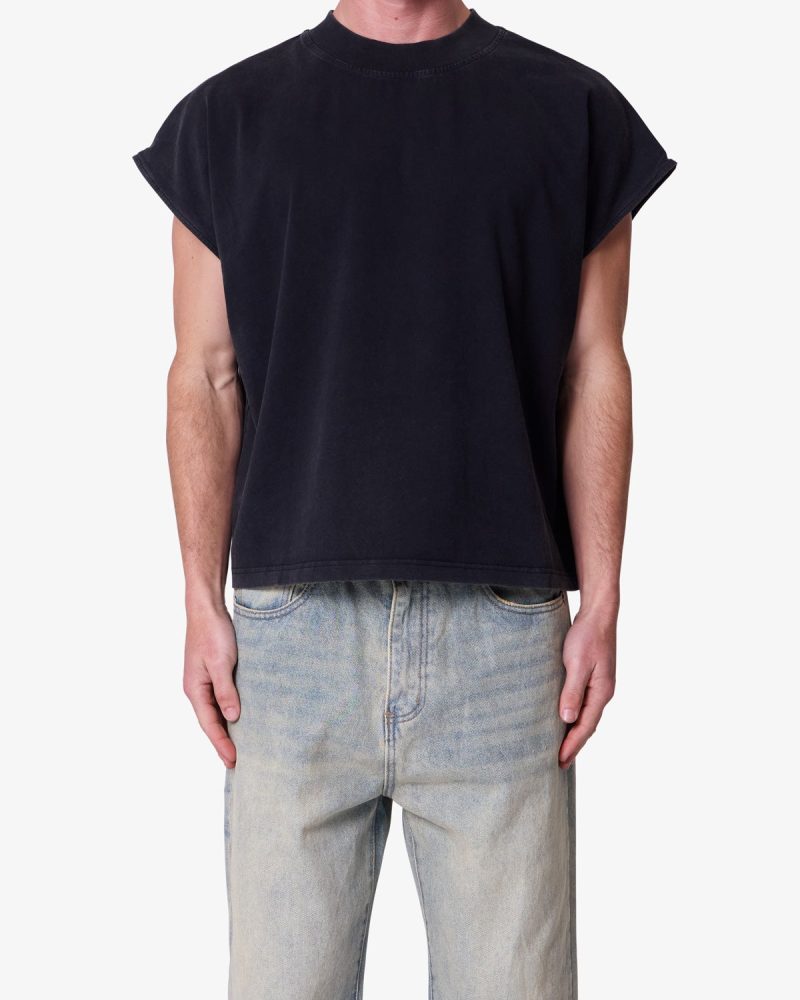 Washed Boxy Tank - Washed Black