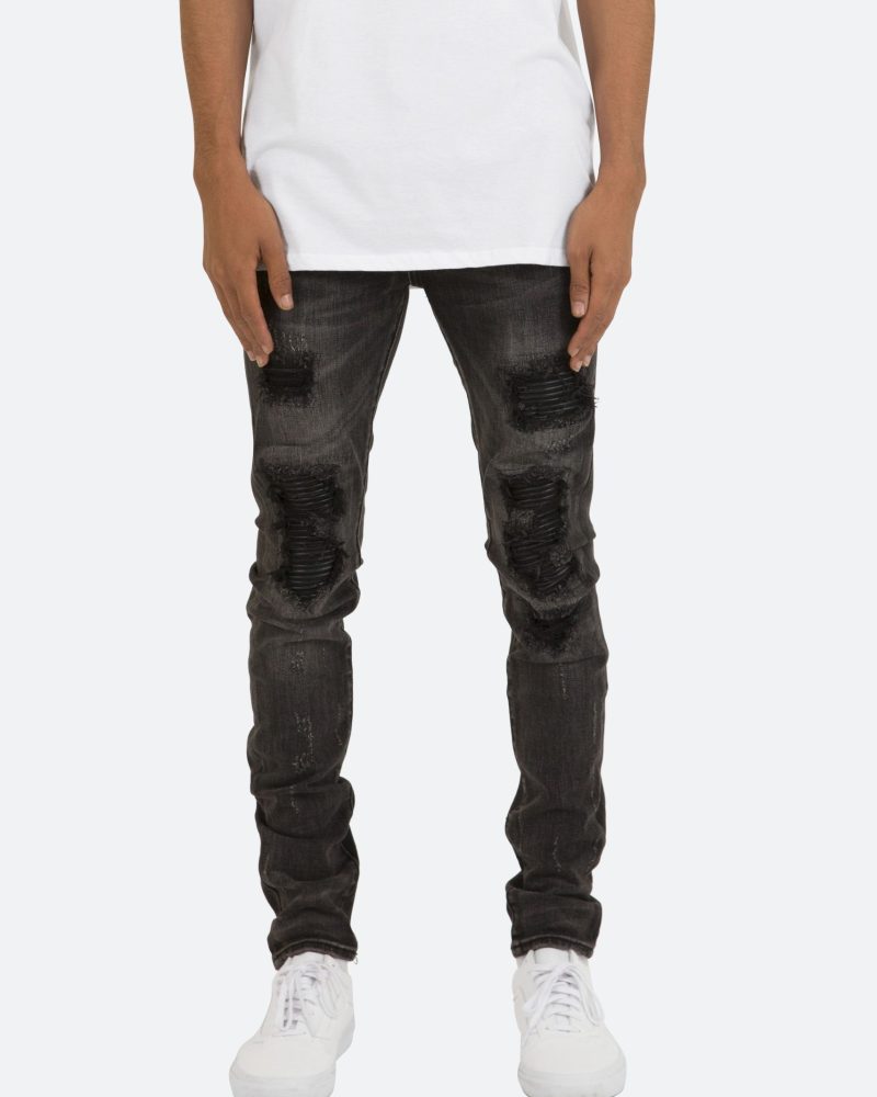 X226 Stretch Moto Denim - Black/Black