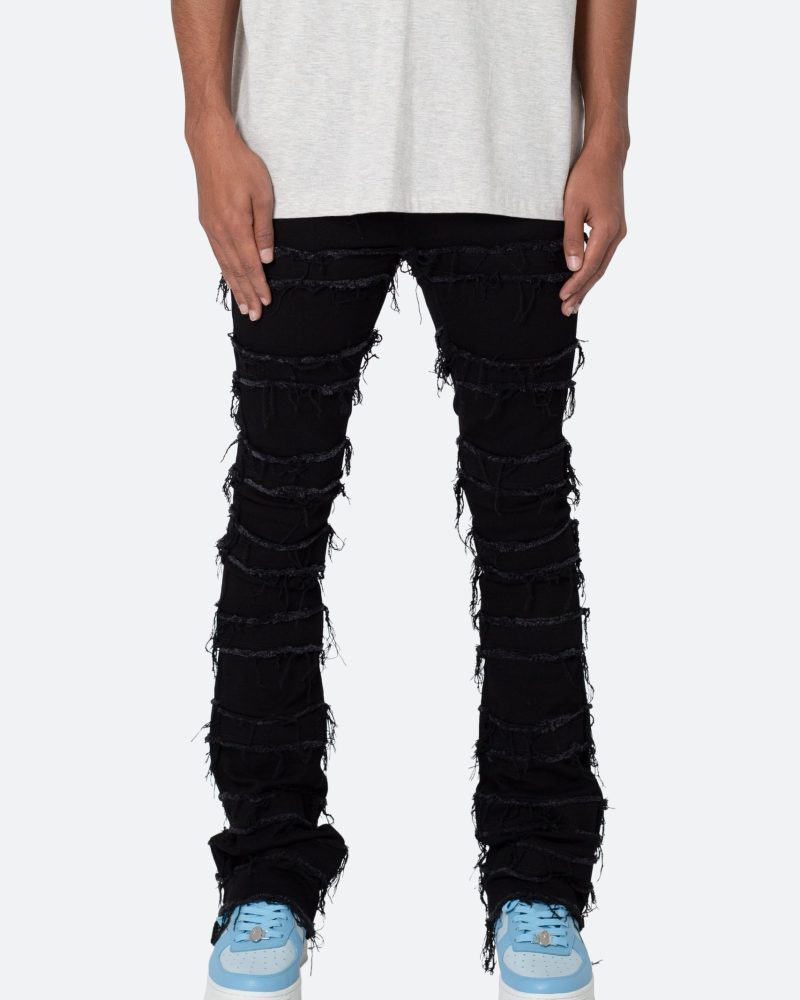 X597 Paneled Skinny Stacked Denim - Black