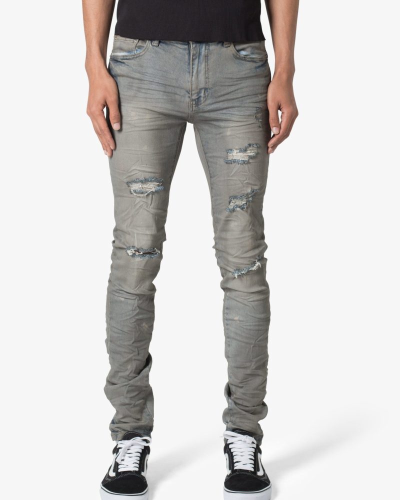 X607 Painted Skinny Denim - Blue